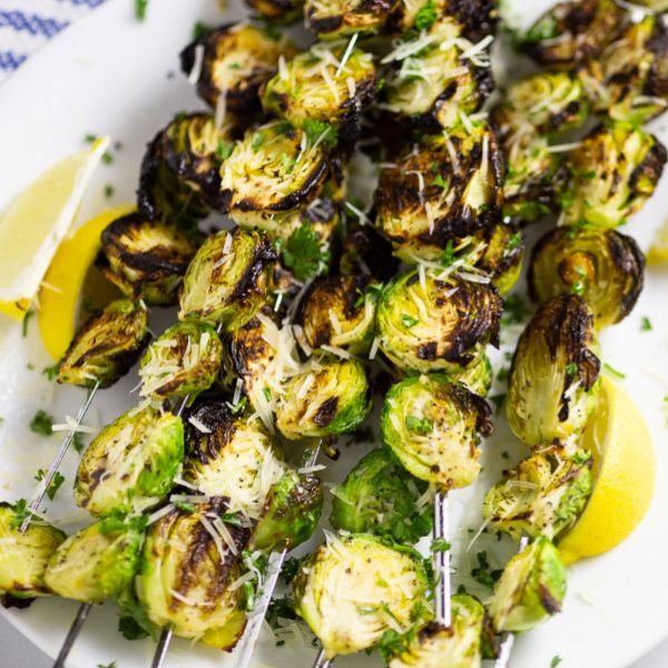 Grilled Maple Mustard Brussel Sprouts
