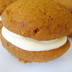 Pumpkin Whoopie Pies with Maple-Cream Cheese Filling