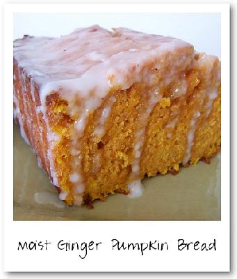 Moist Ginger Pumpkin Bread